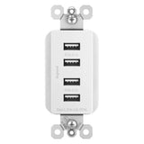 White Radiant Quad USB Charger by Legrand Radiant