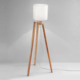 Trepai Floor Lamp by Vistosi, Finis: Natural Walnut Wood, Color: White, ,| Casa Di Luce Lighting