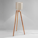 Trepai Floor Lamp by Vistosi, Finis: Natural Walnut Wood, Color: Smoky, ,| Casa Di Luce Lighting