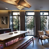 White Medium Ukiyo Ceiling Light in Restaurant