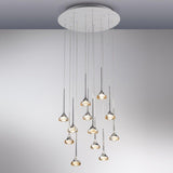 Fairy 12 Round Light Pendant by AXO Light, Color: Crystal, Amber, Grey, Finish: Chrome, Matt Bronze-Axo Light, Matt Nickel-Axo Light, | Casa Di Luce Lighting
