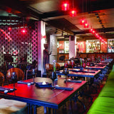 Red Large Spillray Pendant in Restaurant