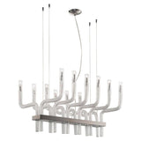 Stardust SP Ret 1 Chandelier by Vistosi, Finis: Black Nickel, Color: Crystal Striped Glass, ,| Casa Di Luce Lighting