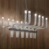 Stardust SP Ret 1 Chandelier by Vistosi, Finis: Black Nickel, Color: Crystal Striped Glass, ,| Casa Di Luce Lighting