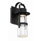 Balthus LED Indoor-Outdoor Wall Sconce by Modern Forms, Finish: Black, Size: Medium, | Casa Di Luce Lighting