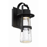 Balthus LED Indoor-Outdoor Wall Sconce by Modern Forms, Finish: Black, Size: Medium, | Casa Di Luce Lighting