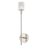 Polished Nickel/Ribbed Crystal Salita 1 Light Wall Sconce by Alora