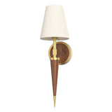Kimpton Wall Sconce by Alora, Finish: Vintage Brass/Walnut-Alora, , | Casa Di Luce Lighting