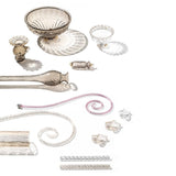 Bucintoro Chandelier by Sylcom, Color: Clear, Milk White Clear - Sylcom, Clear and 24kt Gold - Sylcom, Smoked and 24kt Gold - Sylcom, Amethyst and 24kt Gold - Sylcom, Ivory and Gold - Sylcom, Finish: Silver, Gold, Size: Small, Medium, Large, X-Large | Casa Di Luce Lighting