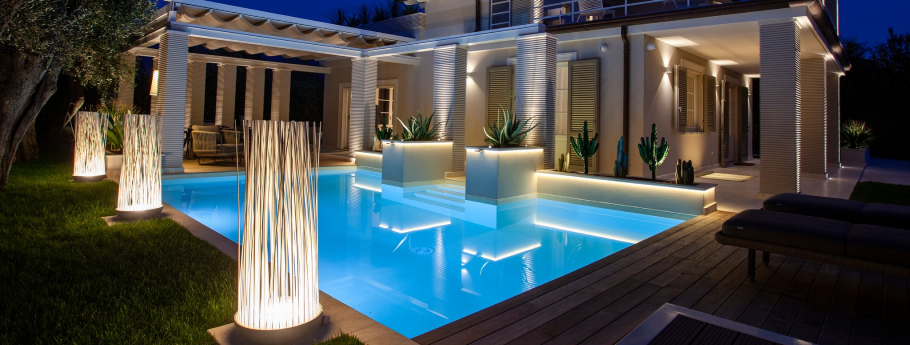 Don't Touch Floor Lamp by a Desert Modern home
