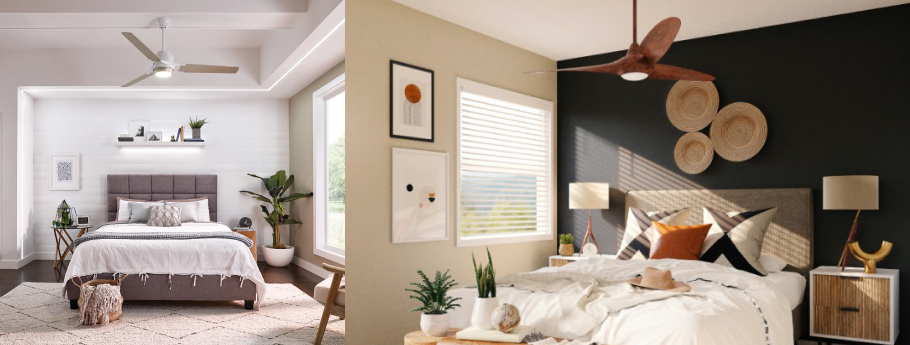 Ceiling Fans in modern bedrooms