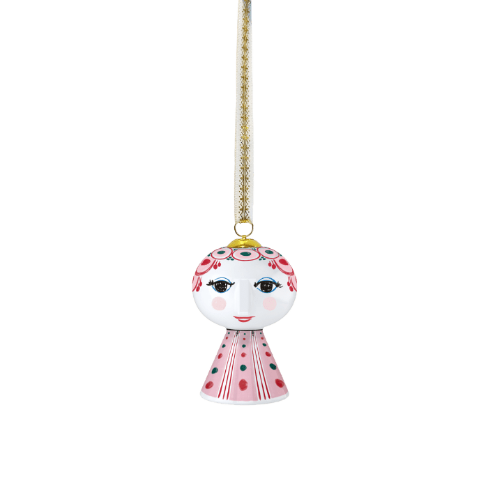 Bjørn Wiinblad Eva Christmas Ornament, Red, H: 3" By Bjorn Wiinblad