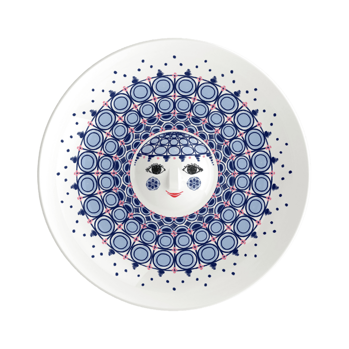Bjørn Wiinblad Olga Dish, Blue, Ø: 13" By Bjorn Wiinblad