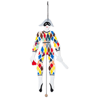 Kay Bojesen Harlequin Jumping Jack, Multi, H: 20.1" By Kay Bojesen