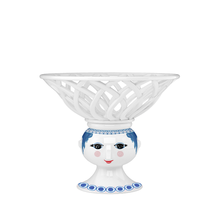 Bjørn Wiinblad Dora Fruit Bowl, Blue, Ø: 9.8" By Bjorn Wiinblad
