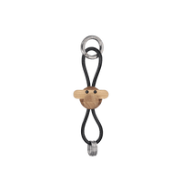 Kay Bojesen Monkey Keychain, Silver/Black Leather By Kay Bojesen