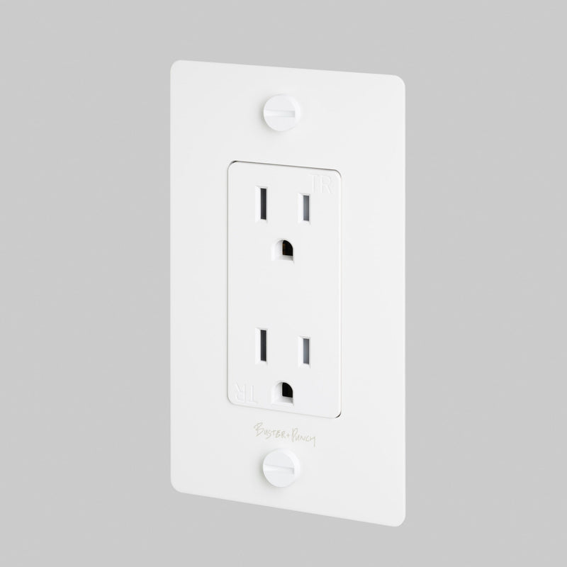 1G Duplex Outlet White Buster And Punch