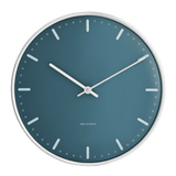 Arne Jacobsen City Hall Wall Clock, Large, Blue, Ø: 11.4” By Arne Jacobsen