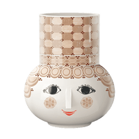 Bjørn Wiinblad Olga Vase, Sand, H: 13.8" By Bjorn Wiinblad