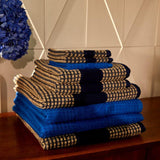 JUNA Check Towels, Dark Blue/Sand By JUNA