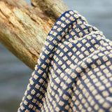 JUNA Check Towels, Dark Blue/Sand By JUNA