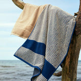 JUNA Check Towels, Dark Blue/Sand By JUNA