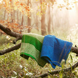 JUNA Check Towels, Green/Sand By JUNA