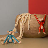 Kay Bojesen Vintage Monkey, Mini, Red, H: 3.7" By Kay Bojesen