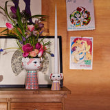 Bjørn Wiinblad Eva Vase, Pink, H: 7.3" By Bjorn Wiinblad