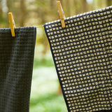 JUNA Check Towels, Dark Blue/Sand By JUNA