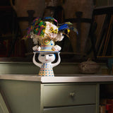 Bjørn Wiinblad Lady with Hat Vase, Blue, H: 8.1" By Bjorn Wiinblad