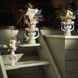 Bjørn Wiinblad Lady with Hat Vase, Blue, H: 8.1" By Bjorn Wiinblad