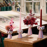 Bjørn Wiinblad Eva Candleholder, Pink, H: 3.7" By Bjorn Wiinblad