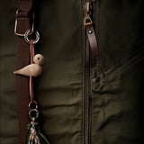 Kay Bojesen Bird Keychain, Gold/Natural Leather By Kay Bojesen