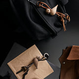 Kay Bojesen Bird Keychain, Gold/Natural Leather By Kay Bojesen