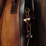 Kay Bojesen Monkey Keychain, Gold/Natural Leather By Kay Bojesen