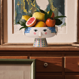 Bjørn Wiinblad Eva Bowl on Stand, Blue, Ø: 9.4" By Bjorn Wiinblad