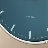 Arne Jacobsen City Hall Wall Clock, Medium, Blue, Ø: 8.3” By Arne Jacobsen