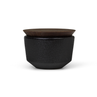 Rosendahl RÅ Salt Cellar with Lid, Black, H: 2.8" By Rosendahl