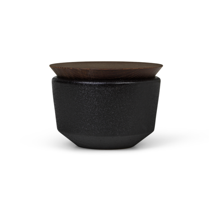 Rosendahl RÅ Salt Cellar with Lid, Black, H: 2.8" By Rosendahl