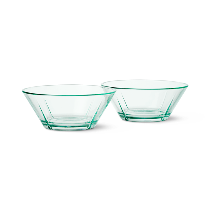 Rosendahl Grand Cru Recycled Glass Bowl, Clear Green, Ø: 5.9", 2 pcs. By Rosendahl
