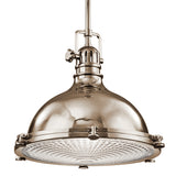 Hatteras Bay Dome Pendant Polished Nickel 18 Inch