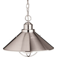Seaside Outdoor Hanging Cone Hanging Light Brushed Nickel