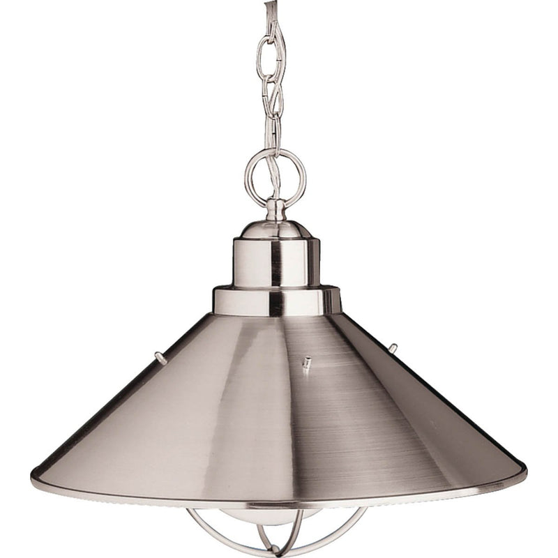 Seaside Outdoor Hanging Cone Hanging Light Brushed Nickel