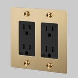2G Duplex Outlet Brass By Buster And Punch