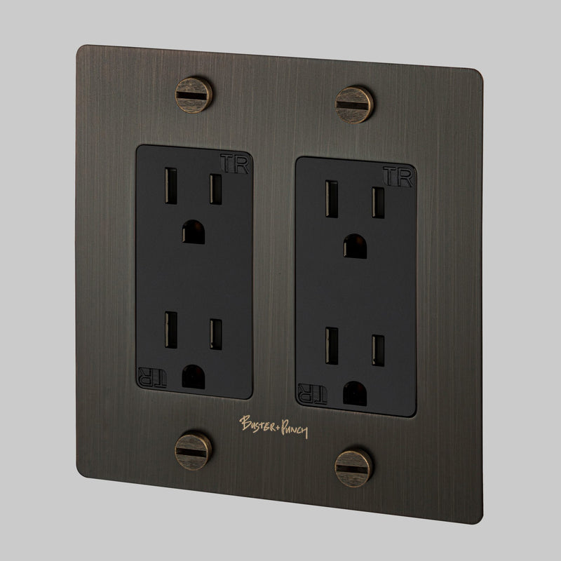2G Duplex Outlet Smoked Bronze By Buster And Punch