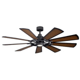 Gentry Ceiling Fan Distressed Black 65 Inch