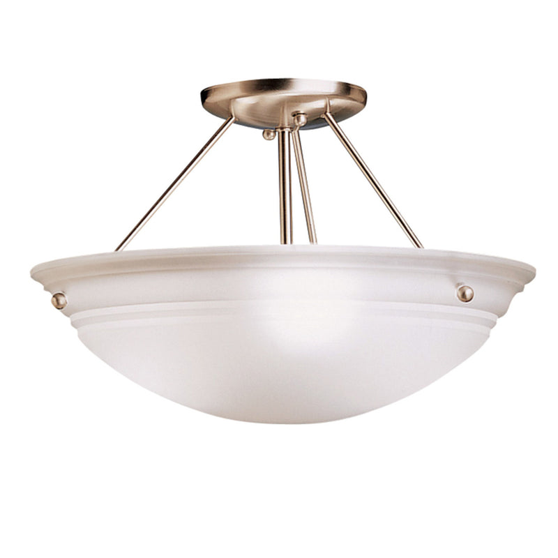 Cove Molding Top Glass Ceiling Semi Flush Light Brushed Nickel