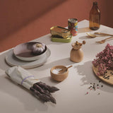 Kay Bojesen Menageri Salt Cellar With Spoon, Oak, H: 1.6" By Kay Bojesen