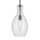 Everly Hour Glass Pendant Black 9 Inch